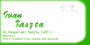 ivan kaszta business card